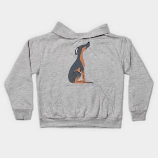 Doberman Illustration Kids Hoodie